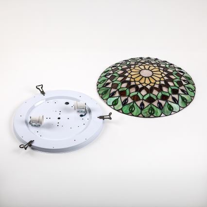 Brilagi - Tiffany-inspirerad taklampa i glasmosaik MARGARET 2xE27/60W/230V diameter 40 cm