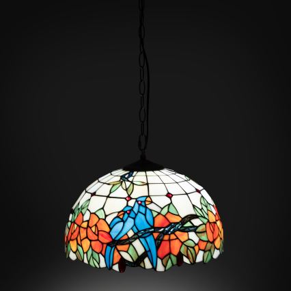 Brilagi - Tiffany-pendel i glasmosaik med kedja JUNGLE 1xE27/60W/230V Ø 40 cm