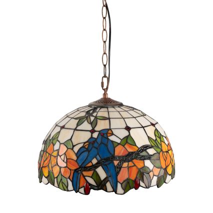 Brilagi - Tiffany-pendel i glasmosaik med kedja JUNGLE 1xE27/60W/230V Ø 40 cm