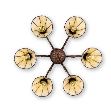 Brilagi - Tiffany-plafond i glasmosaik FOLIA 6xE27/60W/230V Ø 60 cm