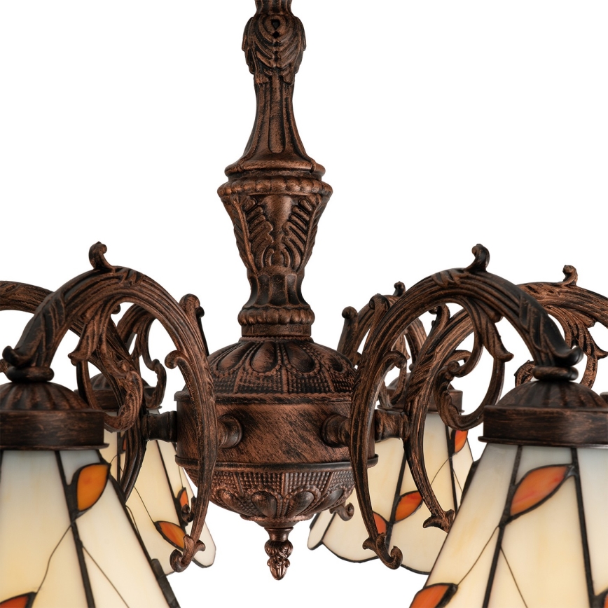 Brilagi - Tiffany-plafond i glasmosaik FOLIA 6xE27/60W/230V Ø 60 cm