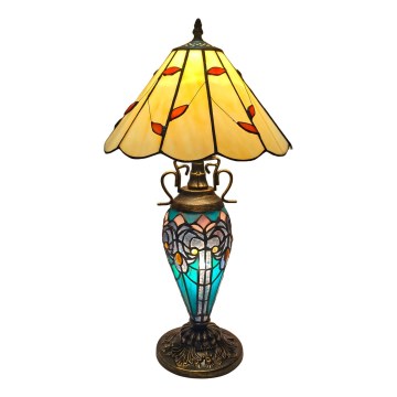 Brilagi - Tiffany-stil bordslampa FOLIA 1xE27/60W/230V + 1xE14/40W
