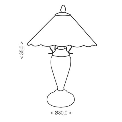 Brilagi - Tiffany-stil bordslampa FOLIA 1xE27/60W/230V + 1xE14/40W