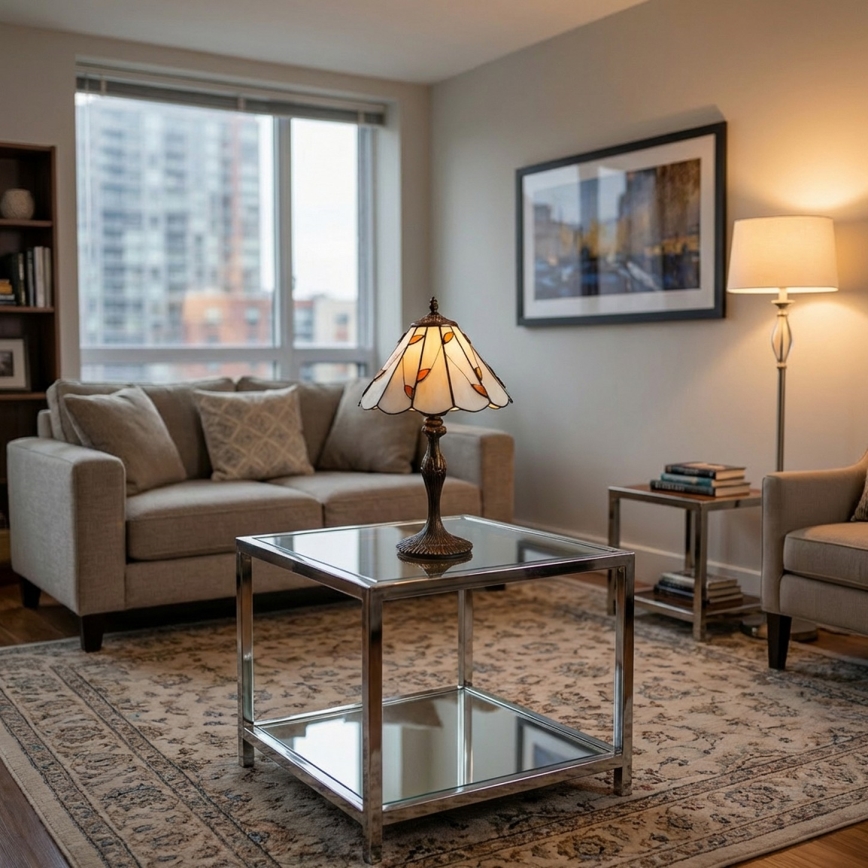 Brilagi - Tiffany-stil bordslampa FOLIA 1xE27/60W/230V