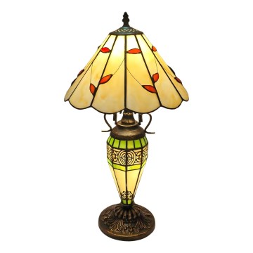 Brilagi - Tiffany-stil bordslampa FOLIA i glasmosaik 1xE27/60W/230V + 1xE14/40W