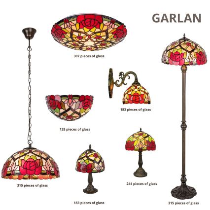 Brilagi - Tiffany-stil bordslampa GARLAN 1xE27/40W/230V