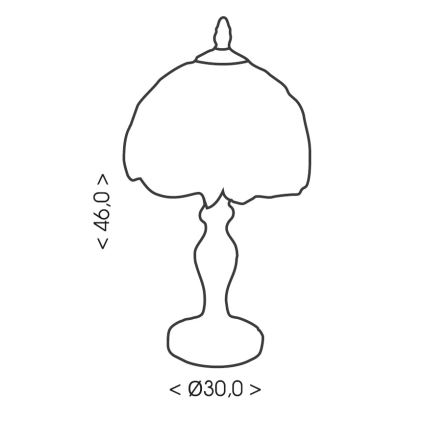 Brilagi - Tiffany-stil bordslampa i glasmosaik JUNGLE 1xE27/60W/230V