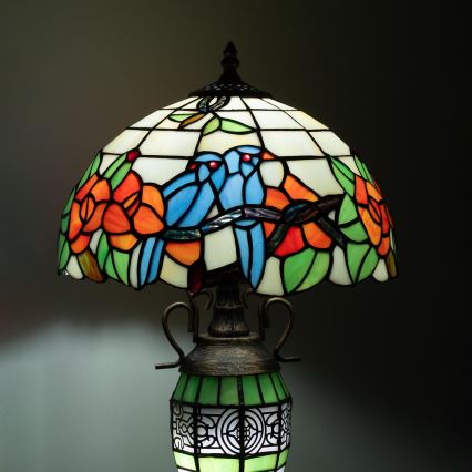 Brilagi - Tiffany-stil bordslampa JUNGLE 1xE27/60W/230V + 1xE14/40W
