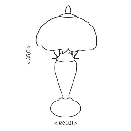 Brilagi - Tiffany-stil bordslampa JUNGLE 1xE27/60W/230V + 1xE14/40W