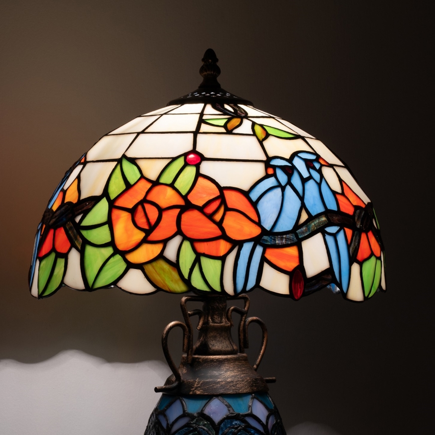 Brilagi - Tiffany-stil bordslampa JUNGLE 1xE27/60W/230V + 1xE14/40W