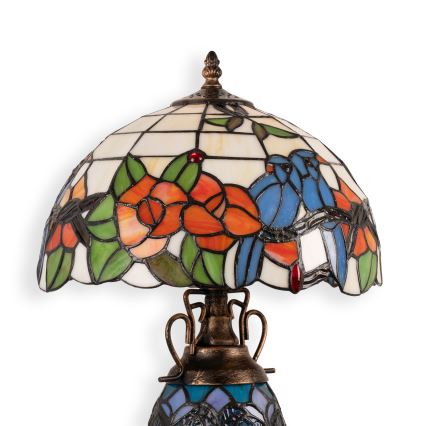 Brilagi - Tiffany-stil bordslampa JUNGLE 1xE27/60W/230V + 1xE14/40W