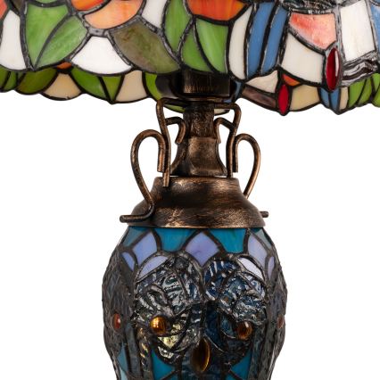 Brilagi - Tiffany-stil bordslampa JUNGLE 1xE27/60W/230V + 1xE14/40W