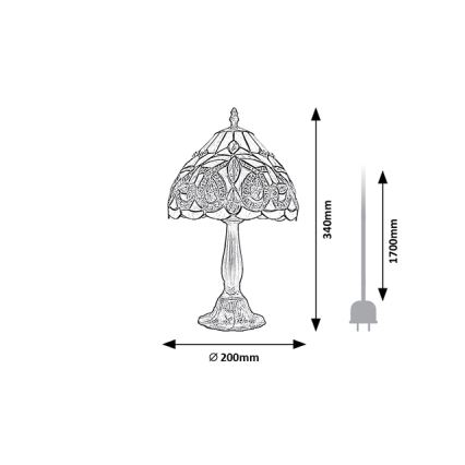 Brilagi - Tiffany-stil bordslampa LUISA 1xE14/40W/230V