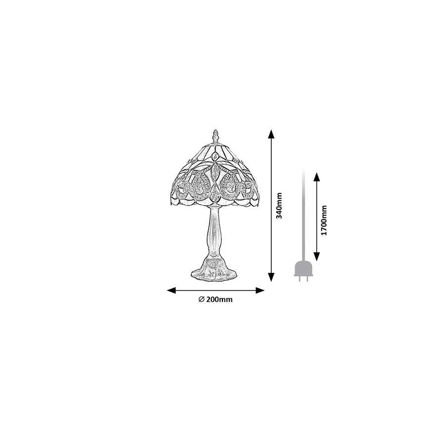 Brilagi - Tiffany-stil bordslampa LUISA 1xE14/40W/230V