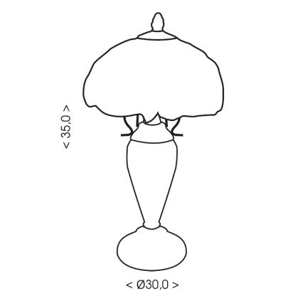 Brilagi - Tiffany-stil bordslampa SIENNA 1xE27/60W/230V + 1xE14/40W