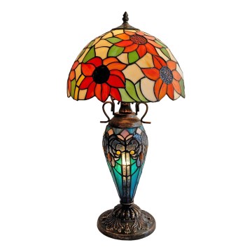 Brilagi - Tiffany-stil bordslampa SUNFLOWER 1xE27/60W/230V + 1xE14/40W