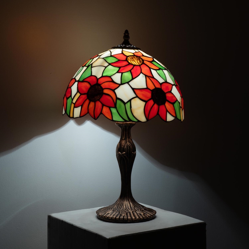 Brilagi - Tiffany-stil bordslampa SUNFLOWER 1xE27/60W/230V