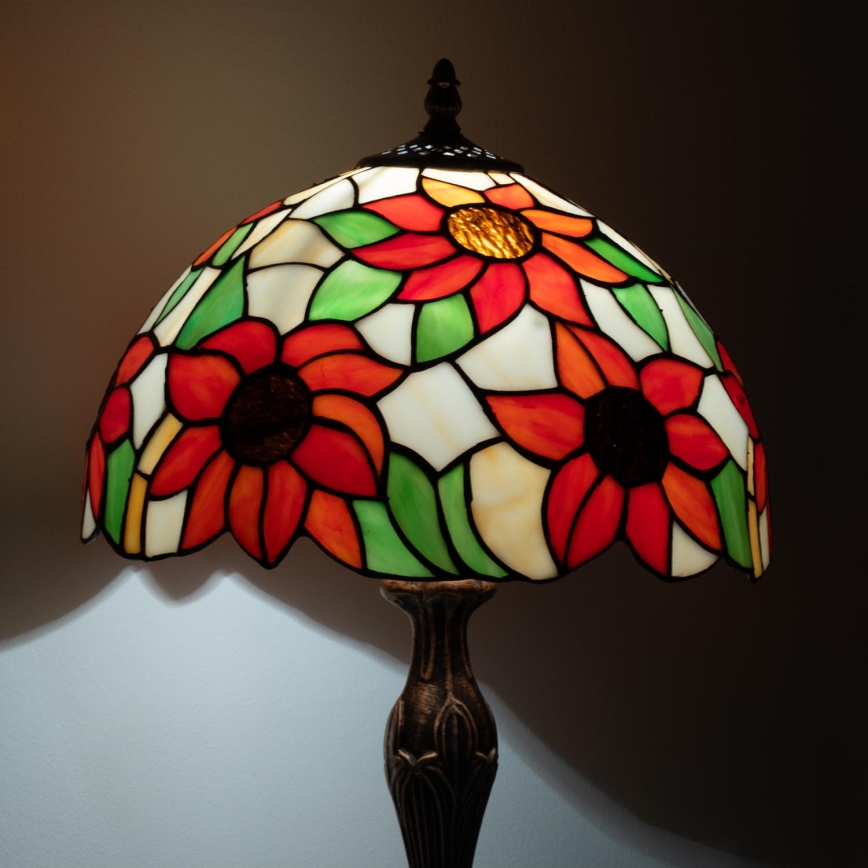 Brilagi - Tiffany-stil bordslampa SUNFLOWER 1xE27/60W/230V