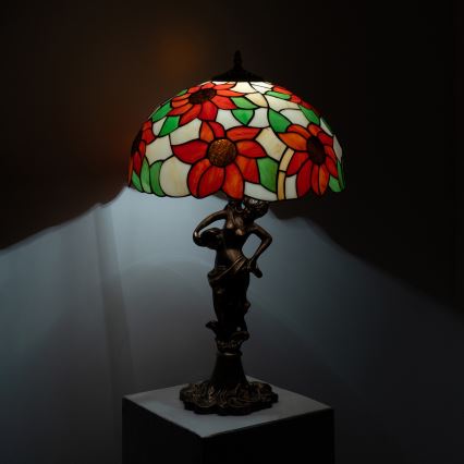Brilagi - Tiffany-stil bordslampa SUNFLOWER 1xE27/60W/230V