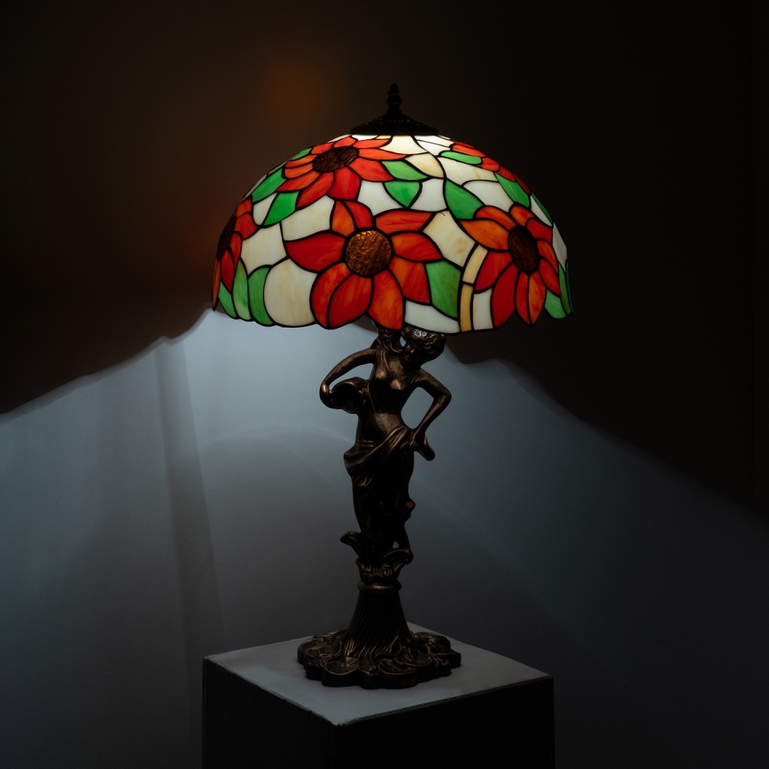 Brilagi - Tiffany-stil bordslampa SUNFLOWER 1xE27/60W/230V