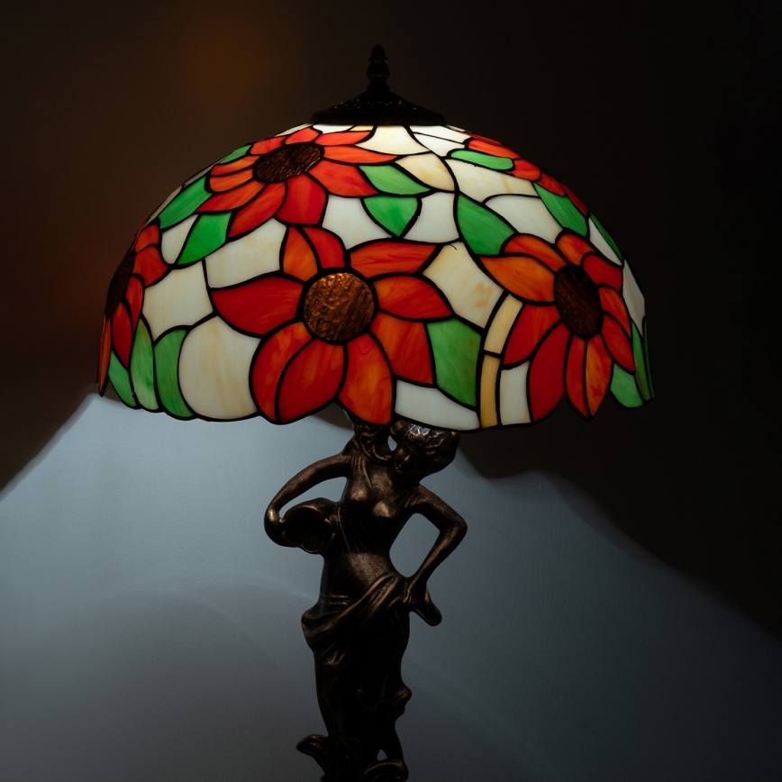Brilagi - Tiffany-stil bordslampa SUNFLOWER 1xE27/60W/230V