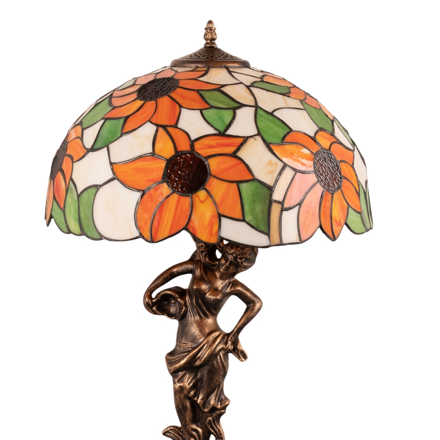 Brilagi - Tiffany-stil bordslampa SUNFLOWER 1xE27/60W/230V