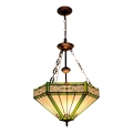 BRILAGI - Tiffany-stil glaskrona med kedja EMERALD 3xE27/60W/230V Ø 50 cm