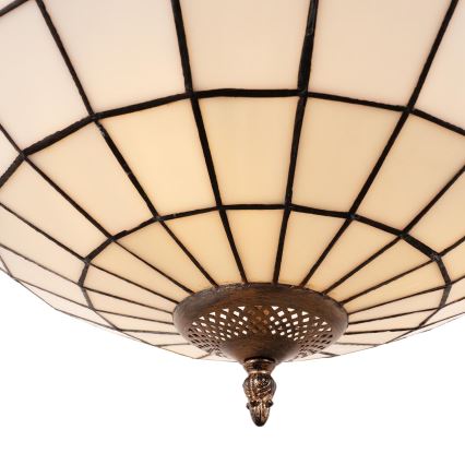 Brilagi - Tiffany-stil glasljuskrona SIENNA med kedja, 3xE27/60W/230V, Ø 50 cm
