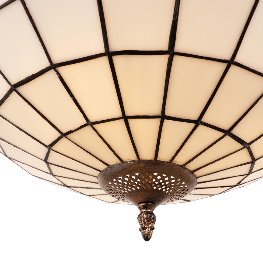 Brilagi - Tiffany-stil glasljuskrona SIENNA med kedja, 3xE27/60W/230V, Ø 50 cm