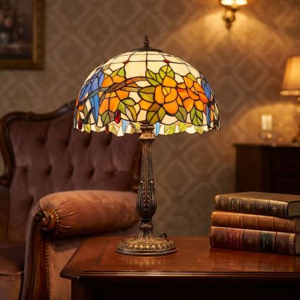 Brilagi - Tiffany-stil glasmosaik bordslampa JUNGLE 2xE27/60W/230V
