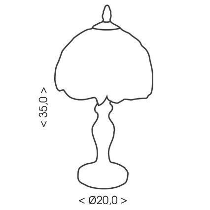 Brilagi – Tiffany-stil glasmosaik bordslampa SIENNA, 1xE27/60W/230V