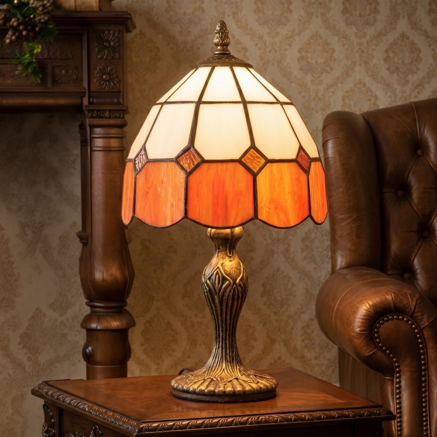Brilagi – Tiffany-stil glasmosaik bordslampa SIENNA, 1xE27/60W/230V
