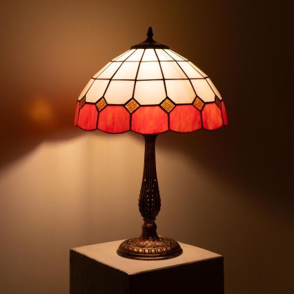 Brilagi - Tiffany-stil glasmosaik bordslampa SIENNA 2xE27/60W/230V
