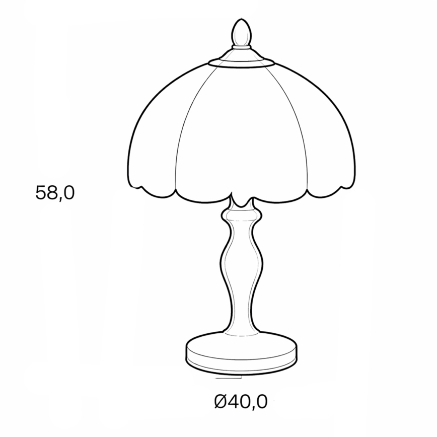 Brilagi - Tiffany-stil glasmosaik bordslampa SIENNA 2xE27/60W/230V