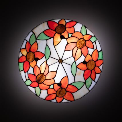 Brilagi - Tiffany-stil glasmosaik taklampa SUNFLOWER 3xE27/60W/230V Ø 40 cm