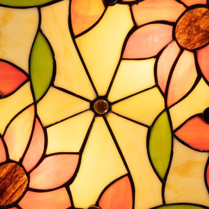 Brilagi - Tiffany-stil glasmosaik taklampa SUNFLOWER 3xE27/60W/230V Ø 40 cm