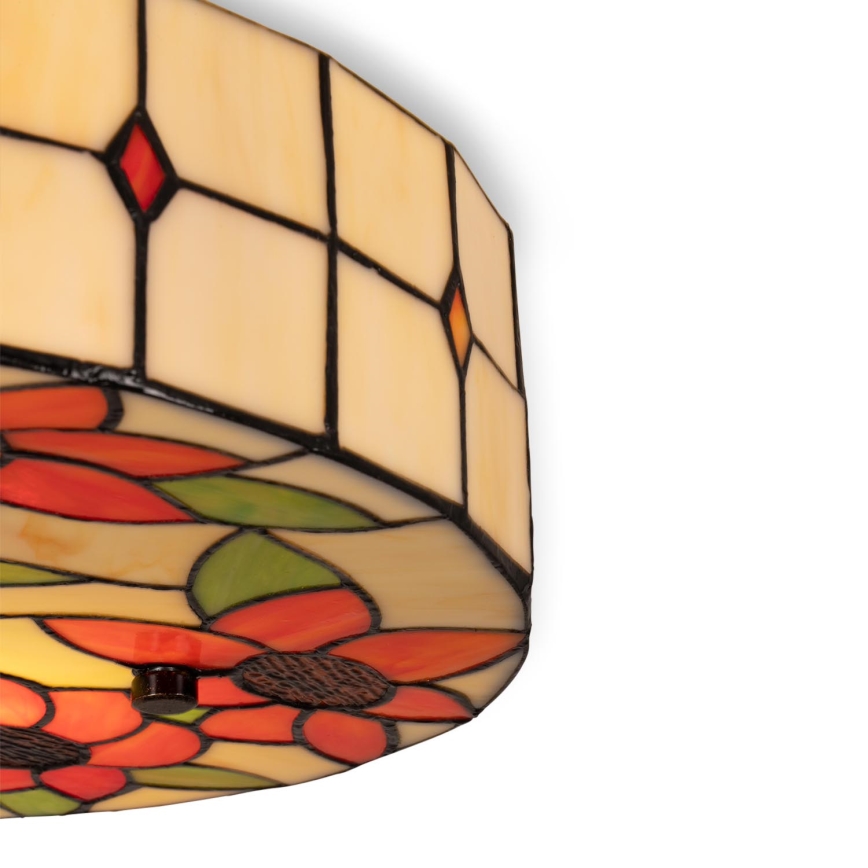 Brilagi - Tiffany-stil glasmosaik taklampa SUNFLOWER 3xE27/60W/230V Ø 40 cm