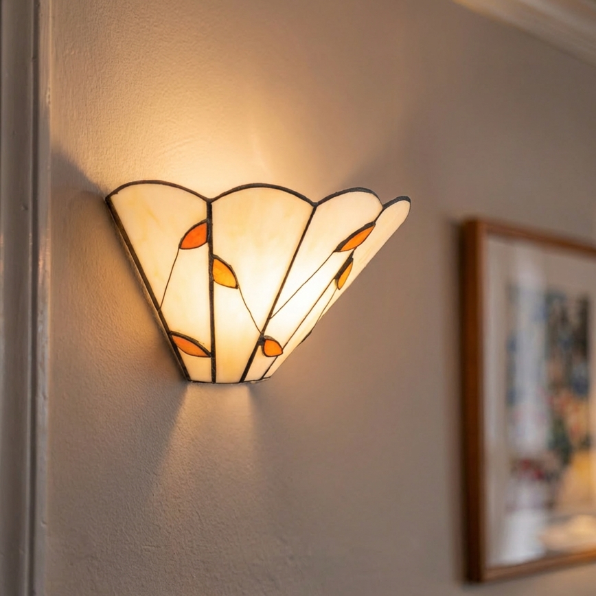 Brilagi - Tiffany-stil glasmosaik vägglampa FOLIA 1xE14/40W/230V