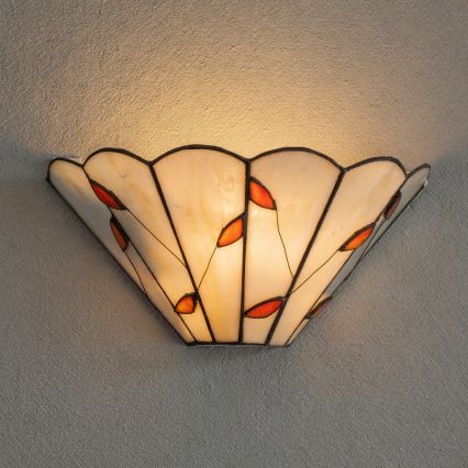 Brilagi - Tiffany-stil glasmosaik vägglampa FOLIA 1xE14/40W/230V