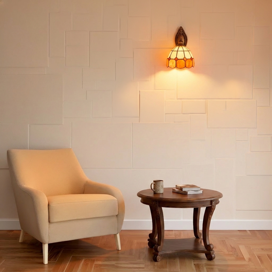 Brilagi - Tiffany-stil glasmosaik vägglampa SIENNA 1xE14/40W/230V