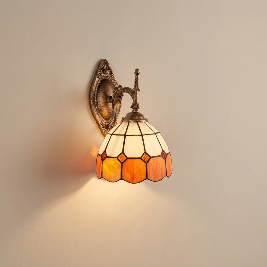 Brilagi - Tiffany-stil glasmosaik vägglampa SIENNA 1xE14/40W/230V