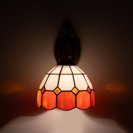 Brilagi - Tiffany-stil glasmosaik vägglampa SIENNA 1xE14/40W/230V