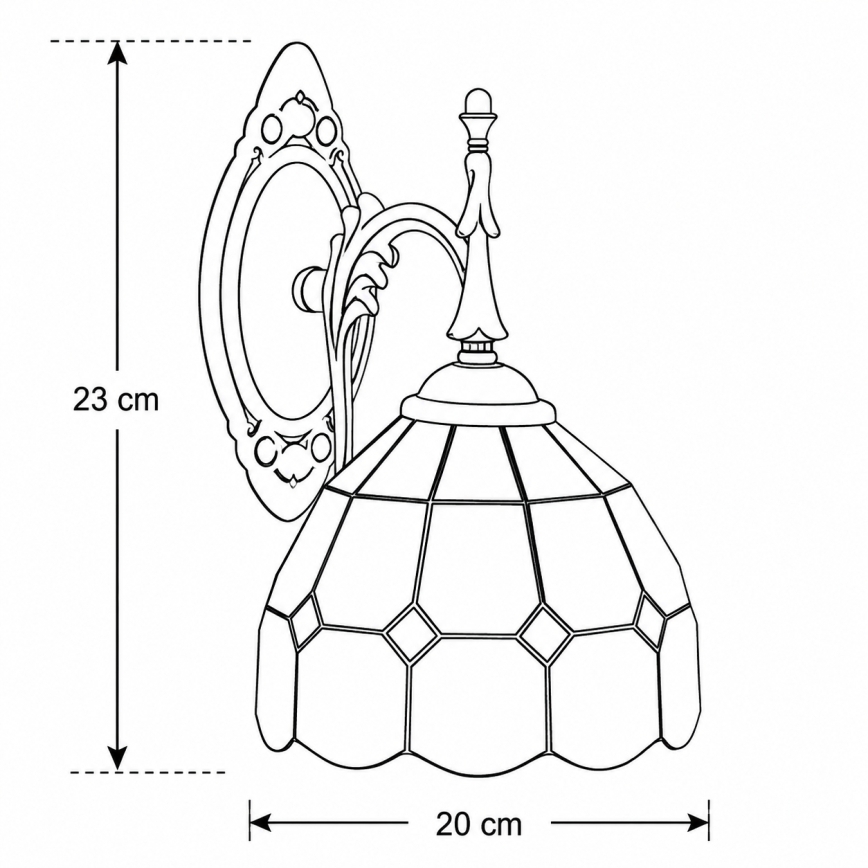 Brilagi - Tiffany-stil glasmosaik vägglampa SIENNA 1xE14/40W/230V
