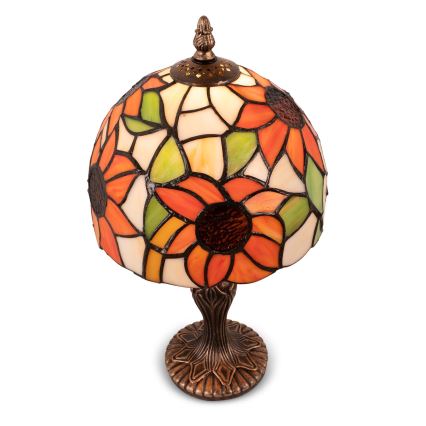 Brilagi - Tiffany-stil glasmosaikbordslampa SUNFLOWER 1xE27/60W/230V