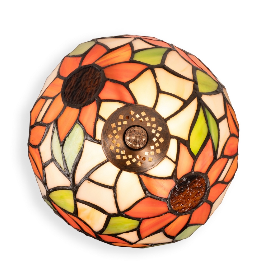 Brilagi - Tiffany-stil glasmosaikbordslampa SUNFLOWER 1xE27/60W/230V