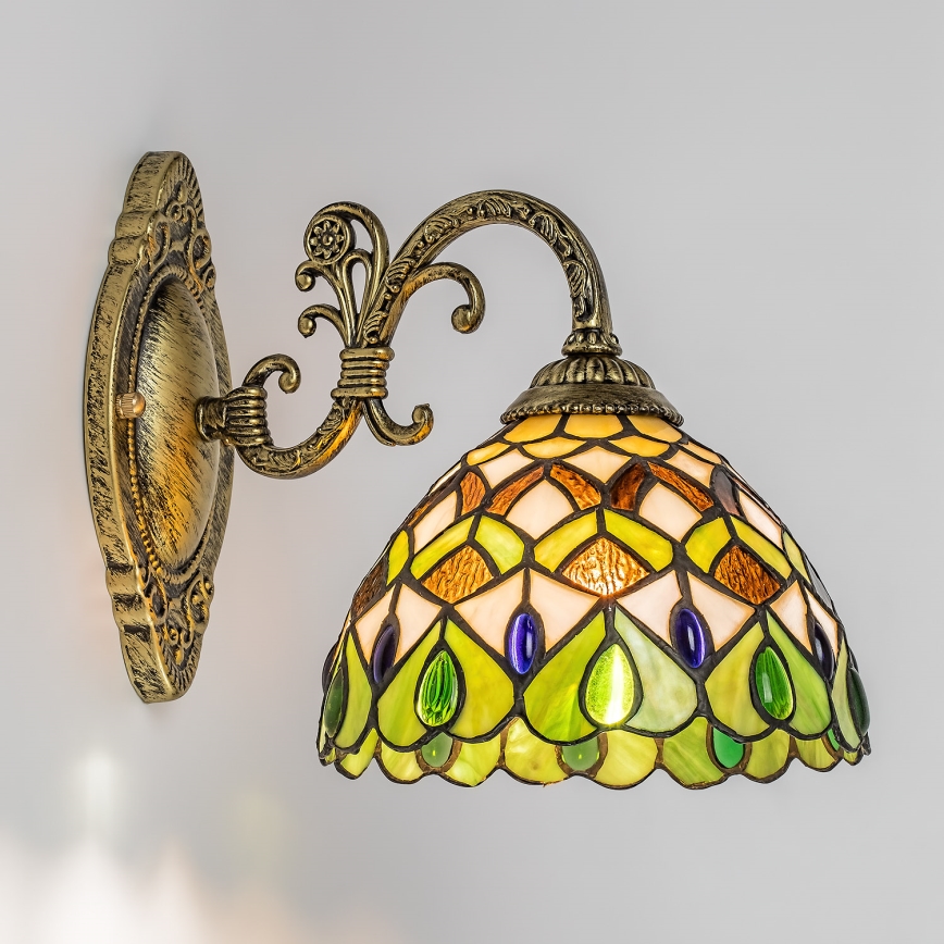 Brilagi - Tiffany-stil glasmosaikvägglampa MARGARET 1xE27/40W/230V