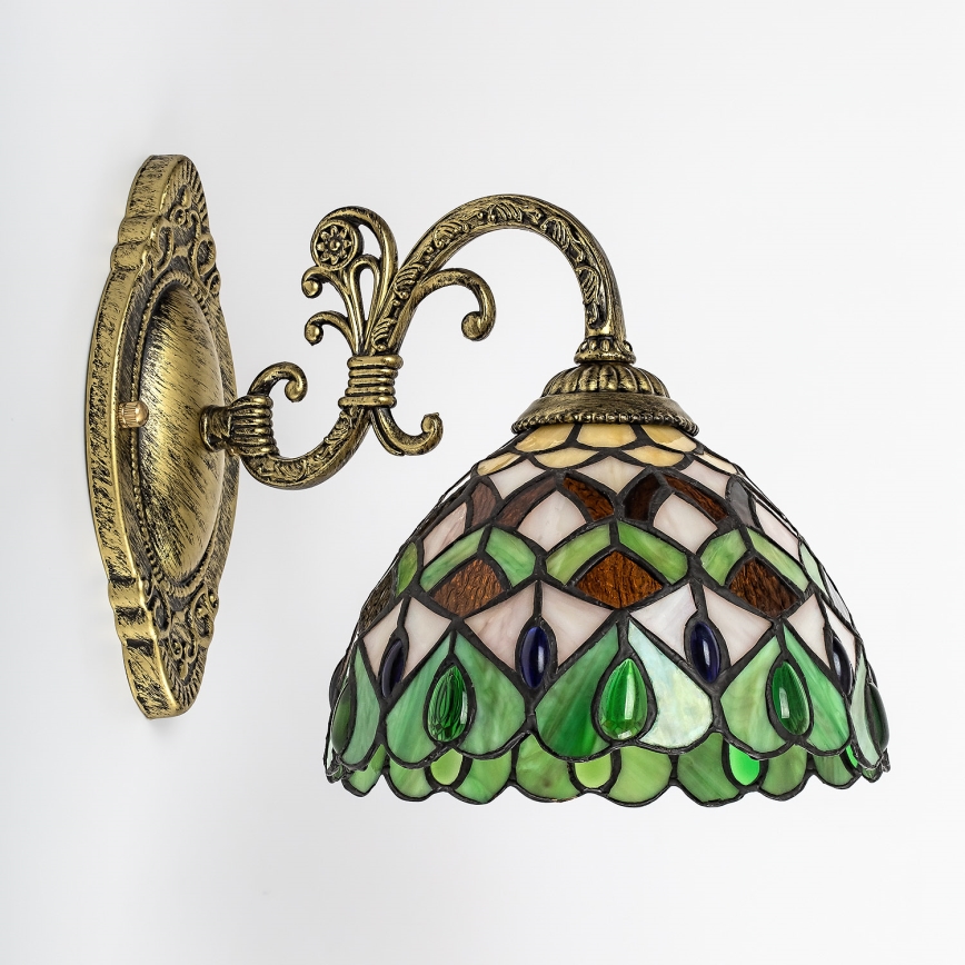 Brilagi - Tiffany-stil glasmosaikvägglampa MARGARET 1xE27/40W/230V