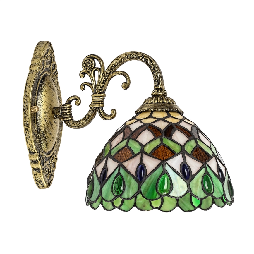 Brilagi - Tiffany-stil glasmosaikvägglampa MARGARET 1xE27/40W/230V