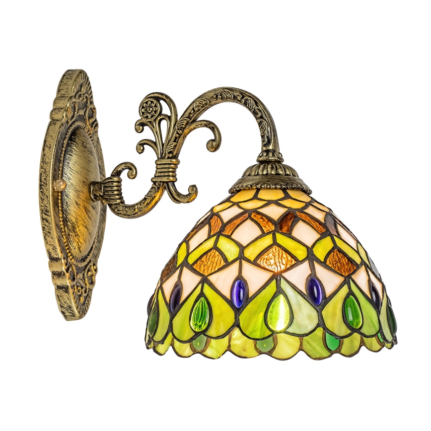 Brilagi - Tiffany-stil glasmosaikvägglampa MARGARET 1xE27/40W/230V