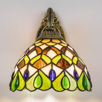 Brilagi - Tiffany-stil glasmosaikvägglampa MARGARET 1xE27/40W/230V